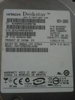 Disco Duro 250gb Sata Marca Hitachi