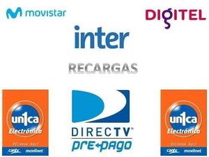 Recargas Telefonicas, Movilnet, Cantv, Movistar, Digitel.