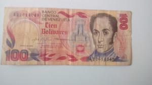 Billete Antiguo 100 Bolivares Enero  S A