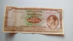 Billete Antiguo 100 Bolivares V Marzo/