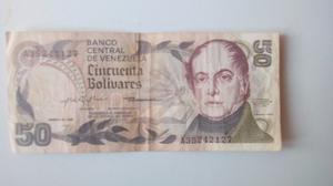 Billete Antiguo 50 Bolivares Enero  Serial A