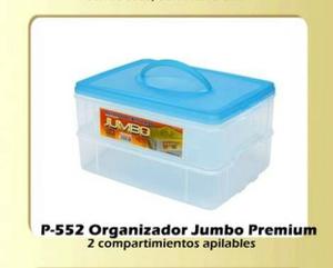 Caja Organizador Jumbo Doble Compartimiento Para Donas