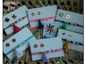 Juego Duo Zarcillos De Acero + Pulsera Hilitos