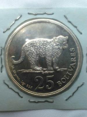 Moneda De Plata Jaguar  Venezuela, 25 Bolivares