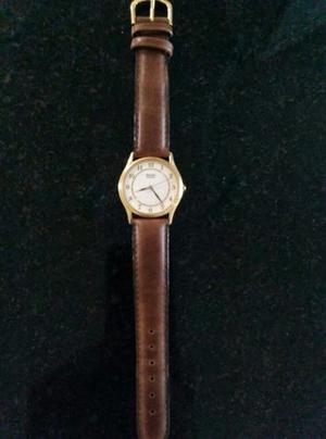 Reloj Seiko Original Oro Laminad 18k Correa De Cuero Genuino