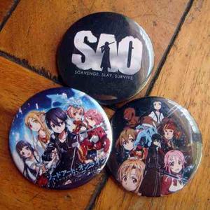 Sword Art Online Colección De Chapas 55mm Sao Anime Manga