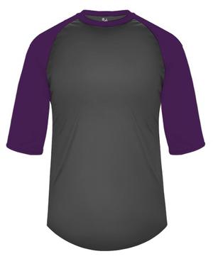 B-baseball Camiseta Juvenil Youth Badger Sport M Gris/purpur