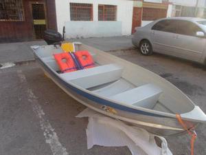 Bote De Aluminio De 12 Pies Starcraft Con Motor 15hp Jonhson