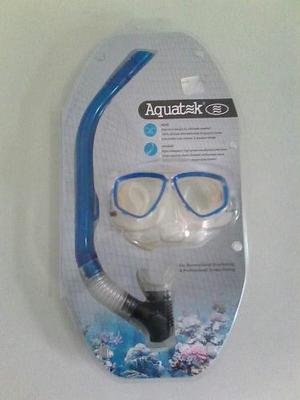 Set De Careta Y Snorkel Para Buceo Aquatek