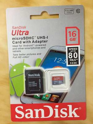 Memoria 16gb Sandisk Ultra Clase 10