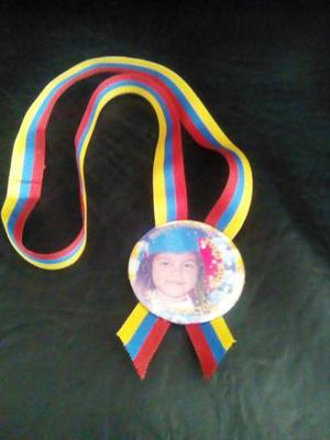 Medalla-chapa Con Foto Y Diploma