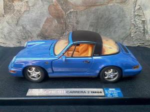 Porsche 911 Carrera 2 Targa A Escala 1:18 Metálico Azul