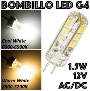 Bombillo Bipin 24 Leds G4 12v 1.5w Luz Blanca/cálida