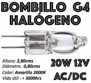 Bombillo Bipin G4 Halógeno Acdc 12v En 5w-10w-20w