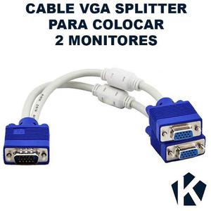 Cable Splitter Vga Macho A 2 Hembra 2 Monitores Video Pc