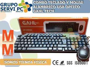 Combo Teclado Y Mouse Alambrico Usb Optico Gahl Tech