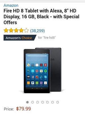 Tablet Android Amazon Con Alexa, 16 Gb, Negra. Nueva!!!