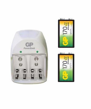 Cargador Gp Pilas 9v + 2 Pilas 9v 170 Mah e