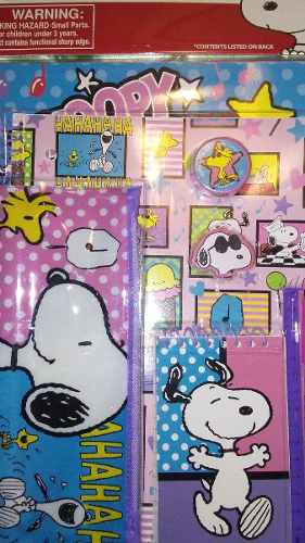 Kit Escolar Grande 11pzas Nuevo Importado Snoopy Inside Out