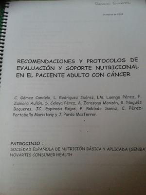 Recomendaciones Y Protocolos De Evaluacion Y Soporte Nutrici