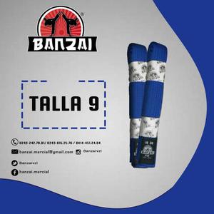 Cinturón De Artes Marciales Azul, Talla 9, Banzai