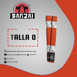 Cinturón De Artes Marciales Naranja, Talla 0, Banzai