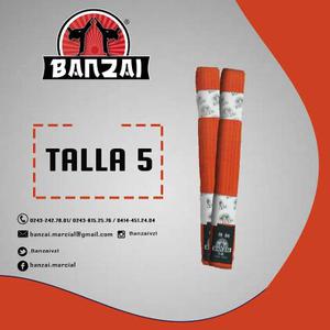 Cinturón De Artes Marciales Naranja, Talla 5, Banzai