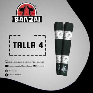 Cinturón De Artes Marciales Negro, Talla 4, Banzai