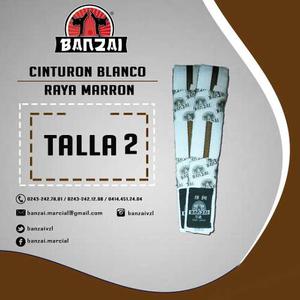 Cinturón De Artes Marciales Raya Marrón, Talla 2, Banzai