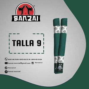 Cinturón De Artes Marciales Verde, Talla 9, Banzai