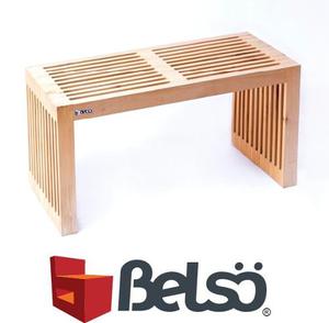 Banco Seriado Dos Puestos Fabricado En Madera, Marca Belsö.