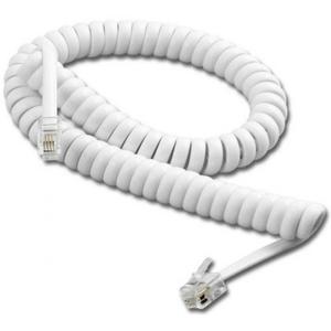 Cable Auricular Telefono Espiral 3 Metros Blanco Fabans