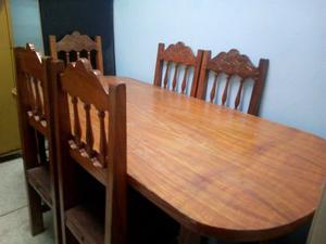 Juego De Comedor De 6 Sillas De Madera