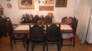 Juego De Comedor De Madera Colonial