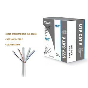 Cable Utp Cat% Cobre Marca Imexx 305 Metros Blanco Bagc