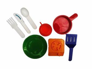 Set Cocina 8pz Niñas Juguetes Accesorios Hogar Utencilios