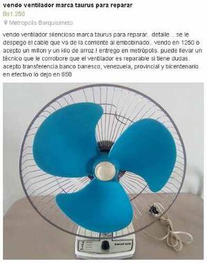 Ventilador De Mesa Marca Taurus