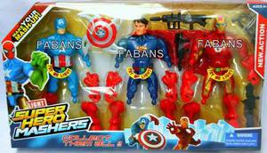 3 Muñeco Batman Superman Spiderman Capitan Avengers Juguete