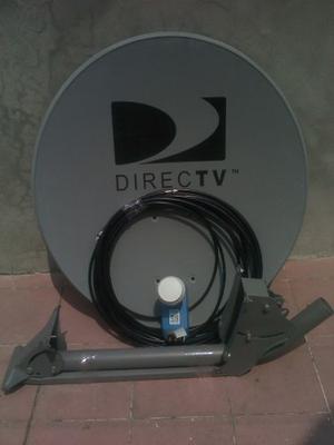 Antena Directv Con Cable Rg6 Y Conectores Y Lnb Azul Hd