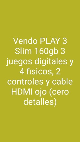 Playstation 3 Slim 160gb Negro Garantizado - Acepto Telefono