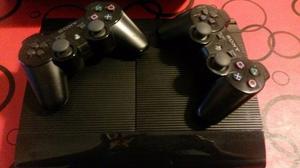 Ps3 Super Slim 500gb, Dos Controles Cables+1 Juego En Fisico