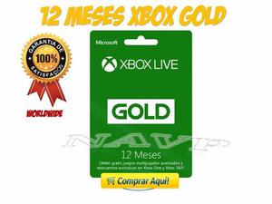 Xbox Live 12 Meses Gold Región Mexico Entrega Inmediata