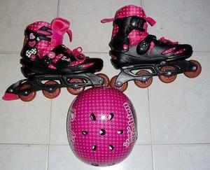 Patines En Linea Barbie Originales (casco Incluido)