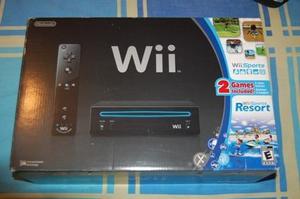 Nintendo Wii Negro Chipeado Con Unidad Lectora Externa