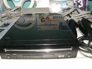 Nintendo Wii Negro Como Nuevo Con Sus Accesorios Y Juegos