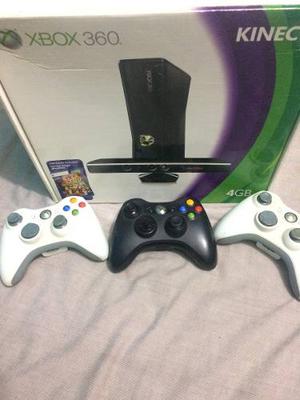 Xbox 360 Slim 4gb +3 Controles + Juegos