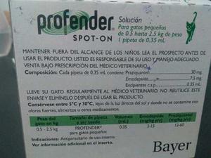 Pipetas Profender Para Gatos De 0.5 A 2.5 Kg