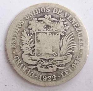 Agradable Moneda De Plata Venezuela 2 Bolivares De 