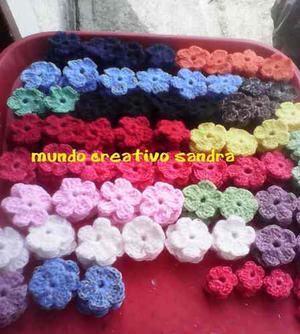 Aplique De Flor Tejida A Crochet Bisuteria Adornos Bebe