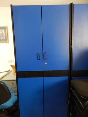 Estante Azul Con Negro 2 Puertas